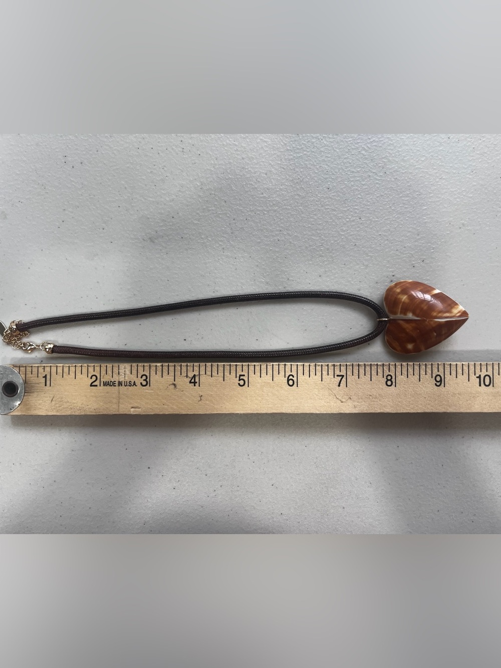 Anthropologie Brown heart Pendant Cord Statement Necklace - Picture 3 of 5